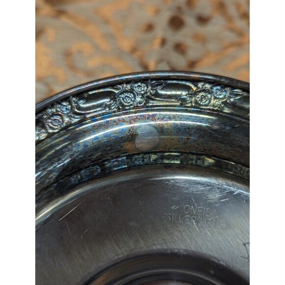 Vintage‎ Oneida Silversmiths Silver plated Bowl attached to plate - Picture 5 of 8